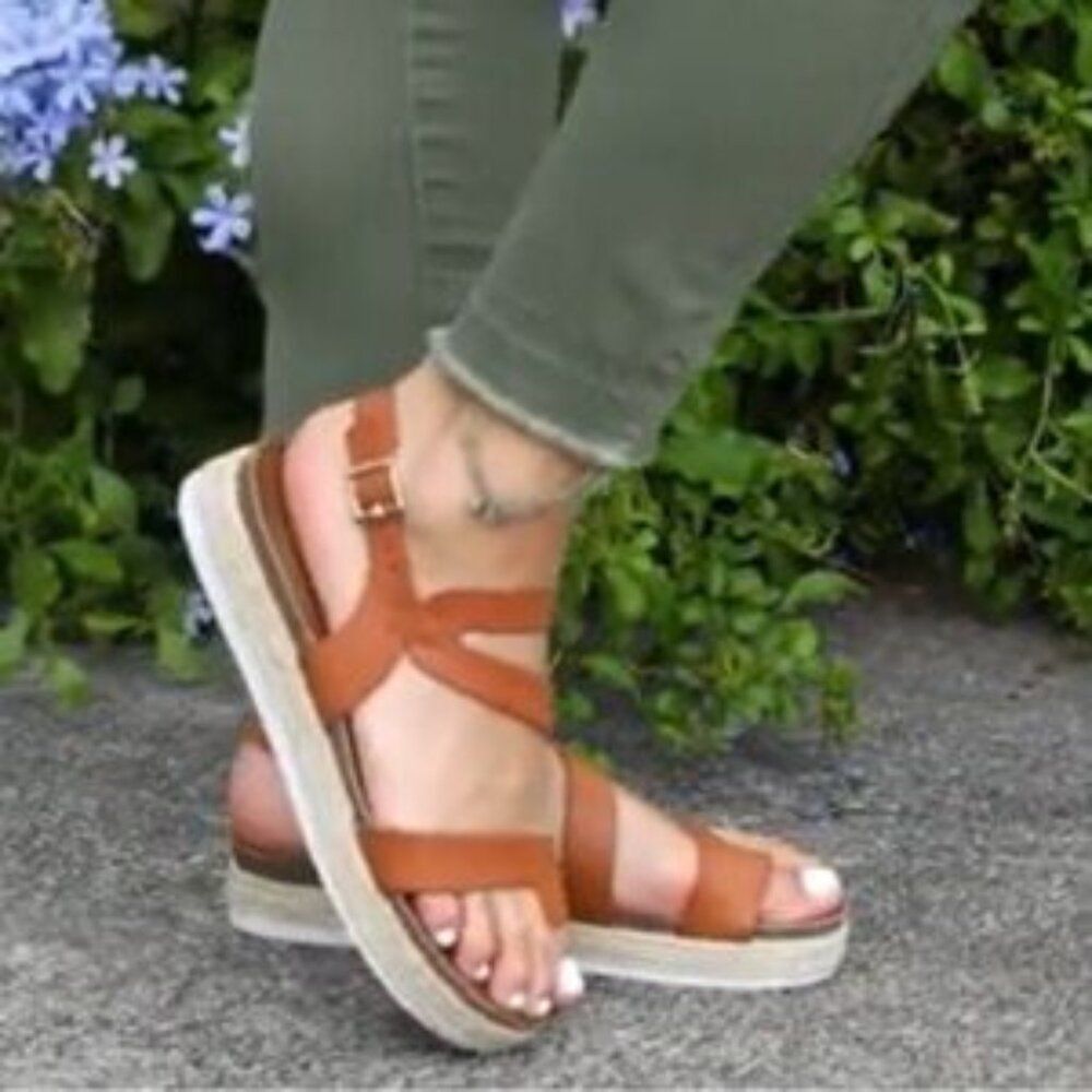 New Patrizia by Spring Step Kalissa Camel Espadrilles Sandals 40